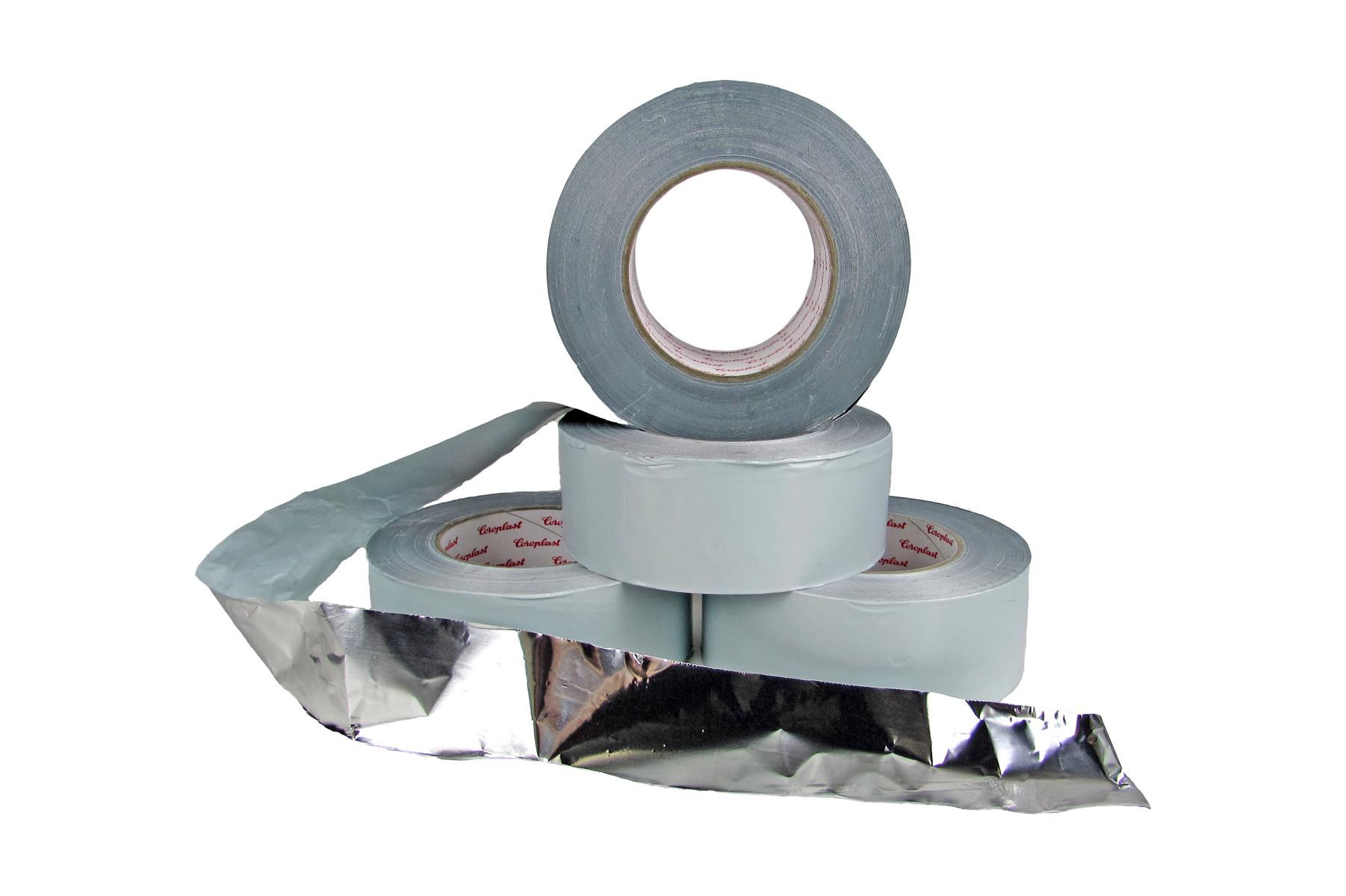 graues Aluklebeband gestapelt