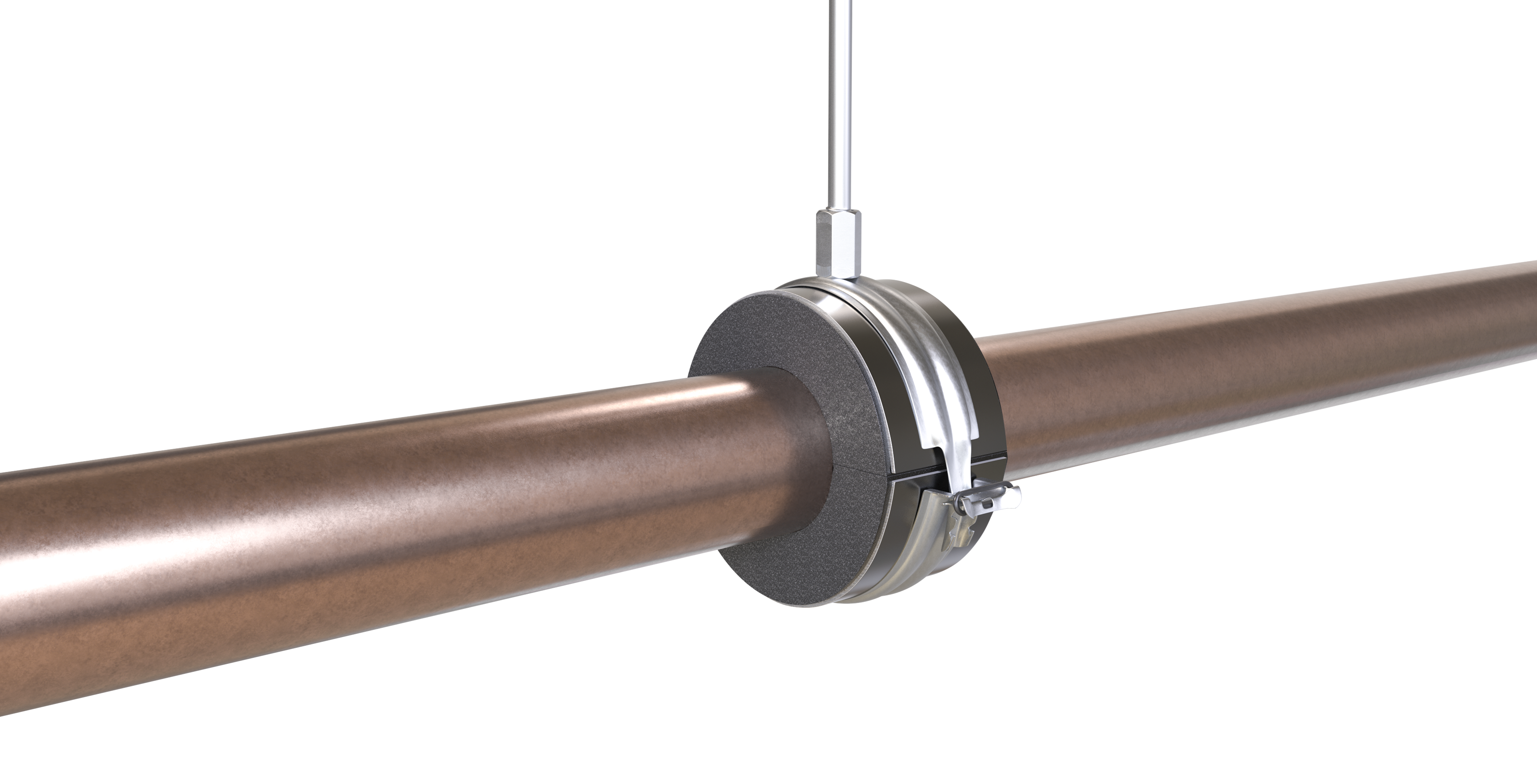 Kälterohrträger mit Schnellverschluss geschlossen