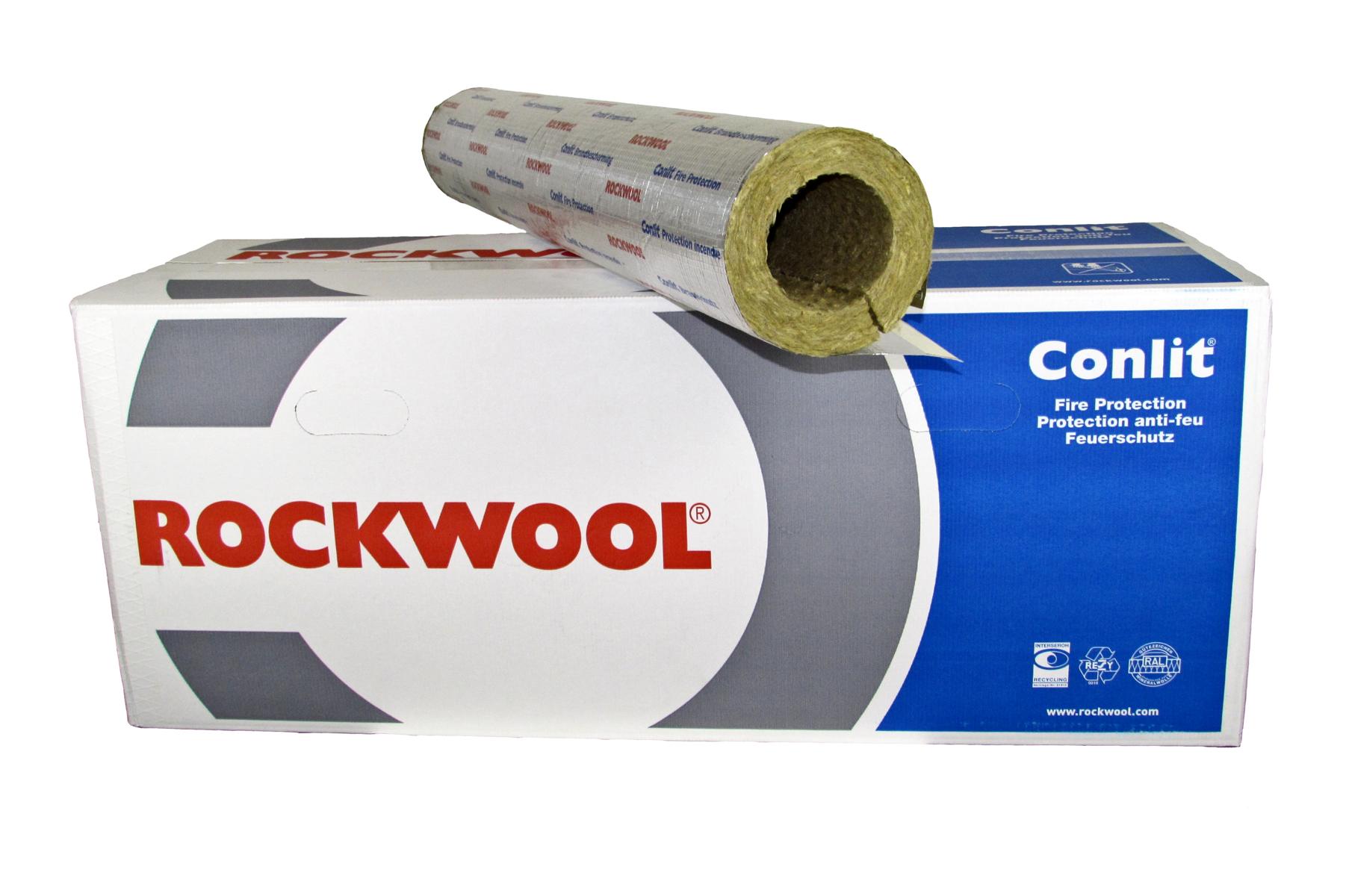 eine Rolle Rockwool Conlit 150 U Brandschutzrohrschale mit Karton